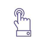 An illustrated icon of a finger pressing a bell. This demonstrates the concierge service and support available at Worlds End Studios.