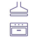 An illustrated icon of an oven representing the on-site kitchens at the fully serviced business centre Chelsea.