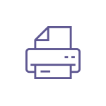 An illustrated icon of a printer representing the three commercial photocopiers located around Worlds End Studios available for scanning, printing and photocopying. 